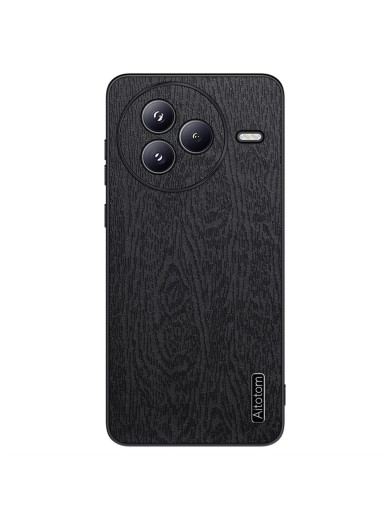 Удароустойчив гръб от еко кожа с дървесна текстура за Xiaomi Civi 5 Pro - черен