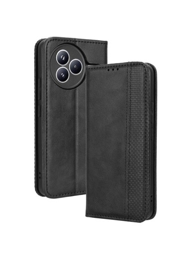 Калъф от еко кожа с ретро текстура тип портмоне за Xiaomi Civi 5 Pro - черен