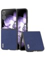 Предпазен гръб от естествена телешка кожа за Xiaomi Mix Flip - син