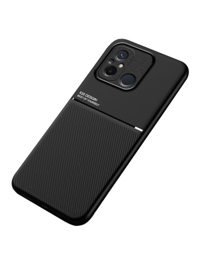 Гръб с покритие от еко кожа за Xiaomi Poco C55 - черен