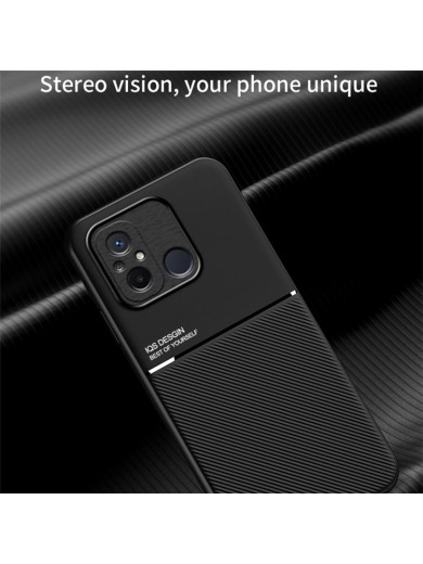 Гръб с покритие от еко кожа за Xiaomi Poco C55 - черен