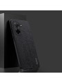 Удароустойчив гръб от еко кожа с дървесна текстура за Xiaomi Poco C71 - черен
