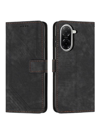 Калъф от еко кожа тип портмоне за Xiaomi Poco C71 - черен
