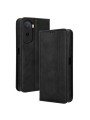Калъф от еко кожа с ретро текстура тип портмоне за Xiaomi Poco C81 Pro - черен