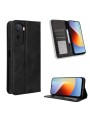 Калъф от еко кожа с ретро текстура тип портмоне за Xiaomi Poco C81 Pro - черен