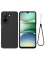 Предпазен устойчив на надраскване силиконов гръб с каишка за Xiaomi Poco C81x - черен