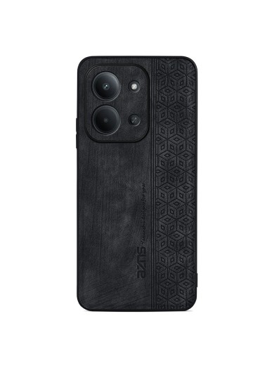 Противоплъзгащ се тънък гръб от еко кожа за Xiaomi Poco C85 4G - черен