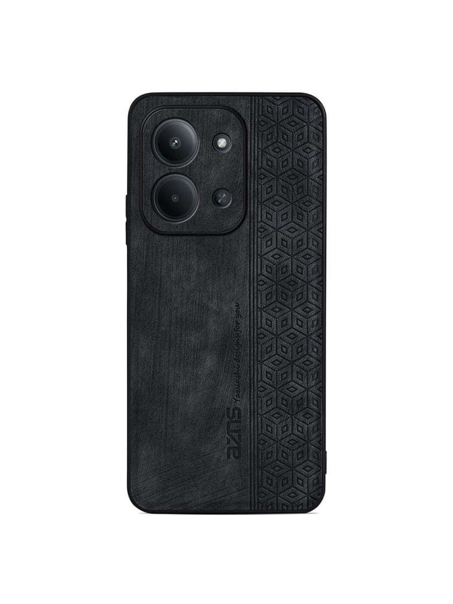 Противоплъзгащ се тънък гръб от еко кожа за Xiaomi Poco C85 4G - черен