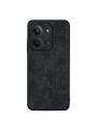 Противоплъзгащ се тънък гръб от еко кожа за Xiaomi Poco C85 4G - черен