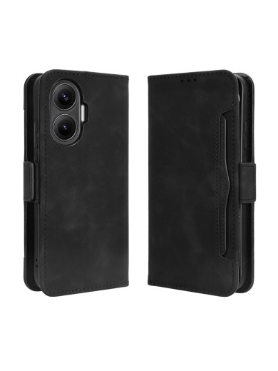 Калъф от еко кожа тип портмоне за Xiaomi Poco F7 - черен