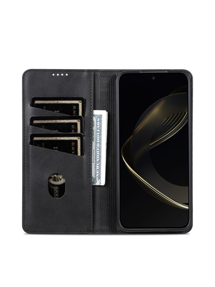 Калъф от еко кожа тип портмоне за Xiaomi Poco F8 Pro - черен