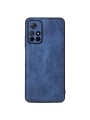 Противоплъзгащ се тънък гръб от еко кожа за Xiaomi Poco M4 Pro 5G - син