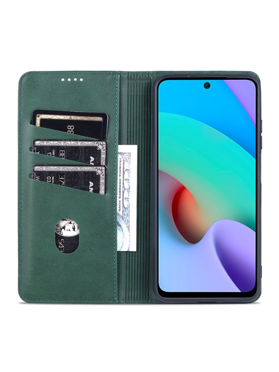 Калъф от еко кожа тип портмоне за Xiaomi Poco M4 Pro 5G - зелен