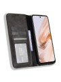 Калъф от еко кожа с ретро текстура тип портмоне за Xiaomi Poco M6 4G - черен