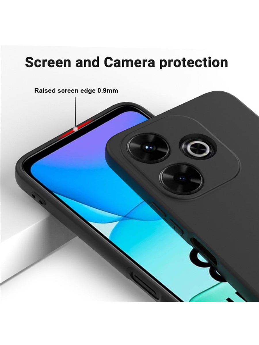 Предпазен удароустойчив силиконов гръб с каишка за Xiaomi Poco M6 Plus - черен