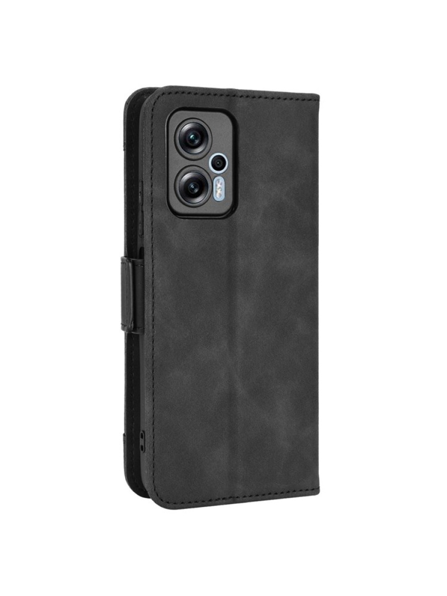 Калъф от еко кожа тип портмоне за Xiaomi Poco X4 GT - черен