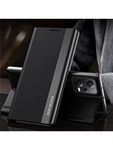 Калъф от еко кожа тип портмоне за Xiaomi Poco X5 - черен