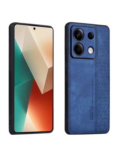 Противоплъзгащ се тънък гръб от еко кожа за Xiaomi Poco X6 - син