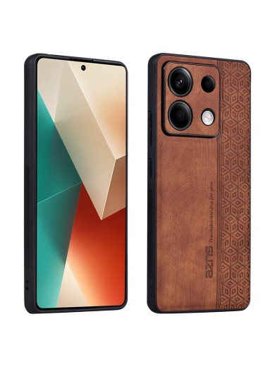 Противоплъзгащ се тънък гръб от еко кожа за Xiaomi Poco X6 - кафяв Противоплъзгащ се тънък гръб от еко кожа за Xiaomi Poco X6 - кафяв