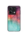 Предпазен гръб от закалено стъкло с шарки на звездно небе за Xiaomi Poco X6 - червен