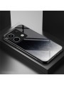 Предпазен гръб от закалено стъкло с шарки на звездно небе за Xiaomi Poco X6 - черен