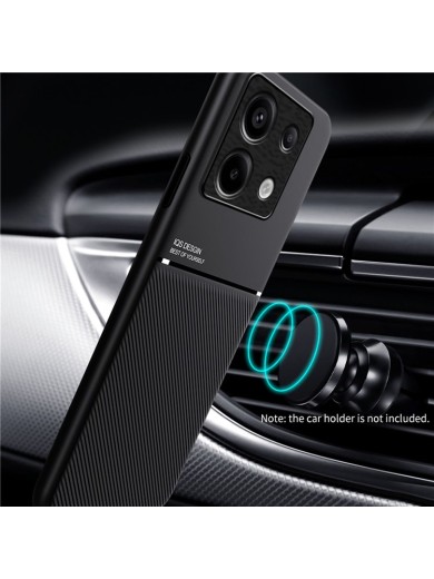 Гръб с покритие от еко кожа за Xiaomi Poco X6 - черен