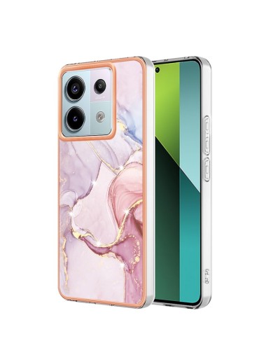 Предпазен удароустойчив гръб с цветни шарки за Xiaomi Poco X6 - розов