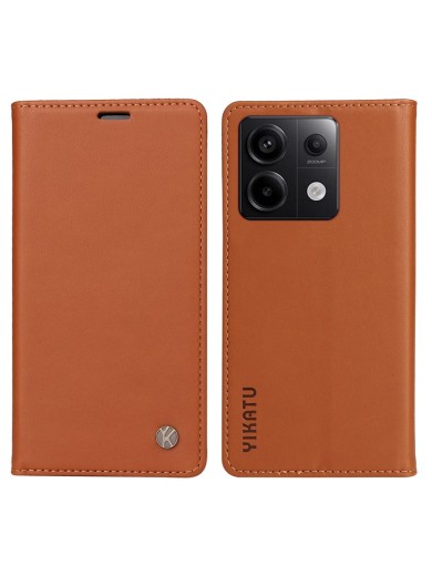 Калъф за телефон от еко кожа тип портмоне за Xiaomi Poco X6 - кафяв Калъф за телефон от еко кожа тип портмоне за Xiaomi Poco X6 - кафяв