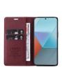Калъф за телефон от еко кожа тип портмоне за Xiaomi Poco X6 - червен