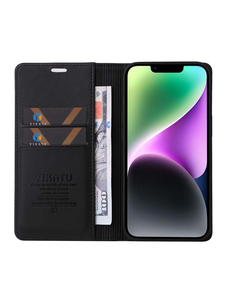 Калъф за телефон от еко кожа тип портмоне за Xiaomi Poco X8 Pro - черен