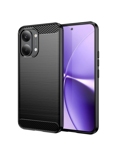 Мек удароустойчив гръб с текстура на карбонови влакна за Xiaomi Poco X8 Pro Max - черен