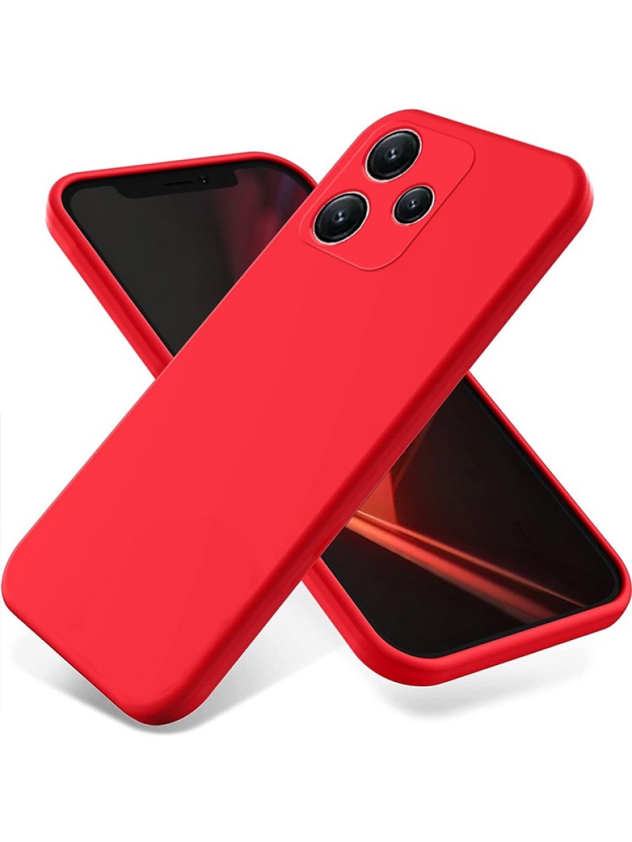 Предпазен удароустойчив силиконов гръб с каишка за Xiaomi Redmi 12 5G - червен