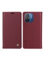 Калъф за телефон от еко кожа тип портмоне за Xiaomi Redmi 12C - червен