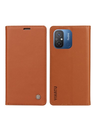 Калъф за телефон от еко кожа тип портмоне за Xiaomi Redmi 12C - кафяв Калъф за телефон от еко кожа тип портмоне за Xiaomi Redmi 12C - кафяв