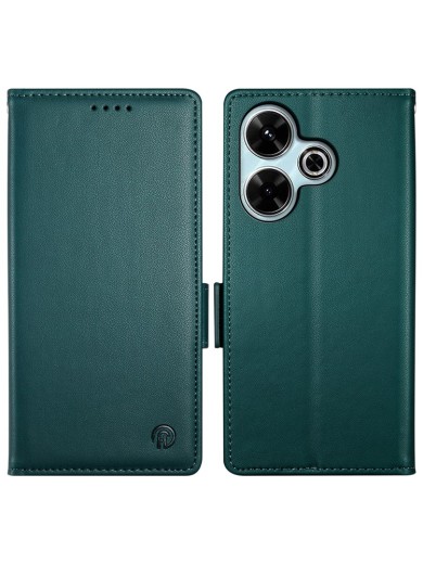 Калъф от еко кожа тип портмоне за Xiaomi Redmi 13 - зелен