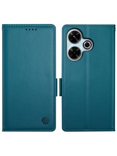 Калъф от еко кожа тип портмоне за Xiaomi Redmi 13 - син
