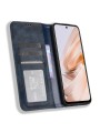 Калъф от еко кожа с ретро текстура тип портмоне за Xiaomi Redmi 13 - син