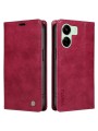 Калъф от еко кожа тип портмоне за Xiaomi Redmi 13C 5G - червен