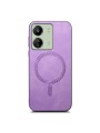 Предпазен гръб от еко кожа съвместим с MagSafe за Xiaomi Redmi 13C - лилав