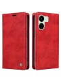 Калъф от еко кожа тип портмоне за Xiaomi Redmi 13C - червен