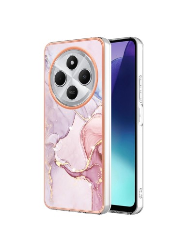 Предпазен удароустойчив гръб с цветни шарки за Xiaomi Redmi 14R - розов