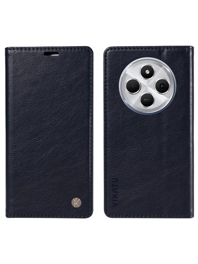 Калъф от еко кожа тип портмоне за Xiaomi Redmi 14R - син