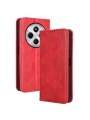 Калъф от еко кожа с ретро текстура тип портмоне за Xiaomi Redmi 14R - червен