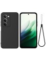 Предпазен устойчив на надраскване силиконов гръб с каишка за Xiaomi Redmi 15 4G - черен