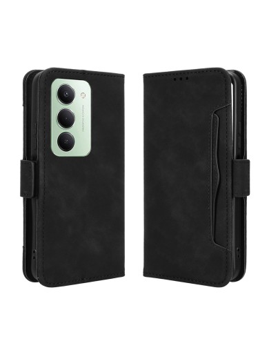 Калъф от еко кожа тип портмоне за Xiaomi Redmi 15 4G - черен