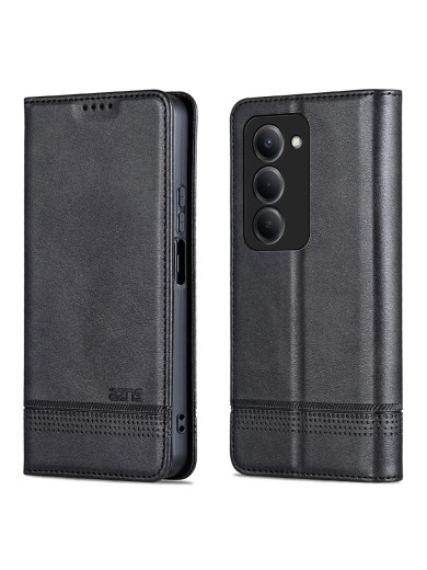Калъф от еко кожа тип портмоне за Xiaomi Redmi 15 4G - черен