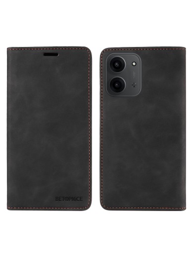 Калъф от еко кожа тип портмоне с RFID блокираща технология за Xiaomi Redmi 15C 4G - черен Калъф от еко кожа тип портмоне с RFID блокираща технология за Xiaomi Redmi 15C 4G - черен