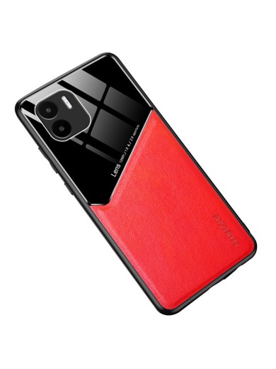 Предпазен гръб с покритие от еко кожа за Xiaomi Redmi A2 - червен