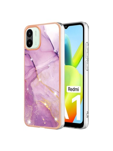 Предпазен удароустойчив гръб с цветни шарки за Xiaomi Redmi A2 - лилав
