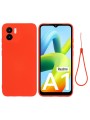 Предпазен удароустойчив силиконов гръб с каишка за Xiaomi Redmi A2 - червен